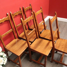 Load image into Gallery viewer, x SOLD Set of 6 Dining Chairs, Antique French Country Farmhouse Dining Kitchen Chairs B10483