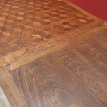 Load image into Gallery viewer, x SOLD Antique French Dining Table, Diamond Parquetry Kitchen Table, 2 Extension Leaves B10634