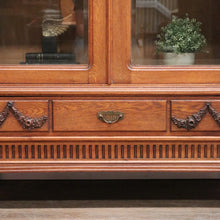 Load image into Gallery viewer, x SOLD Antique French Oak Bookcase, Bevelled Glass Door China Cabinet Display Cupboard B10865