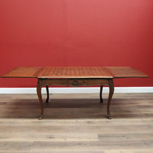 Load image into Gallery viewer, x SOLD Antique French Dining Table, Diamond Parquetry Kitchen Table, 2 Extension Leaves B10634