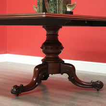 Load image into Gallery viewer, x SOLD Antique English Mahogany Dining Table Rectangular Pedestal Tilt Kitchen Table. B10272
