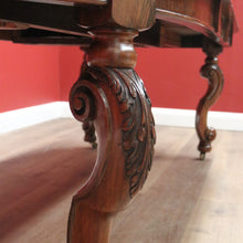 Load image into Gallery viewer, x SOLD Antique English Walnut 2 Leaf Extension Kitchen Dining Table - Telescopic Winder B11067