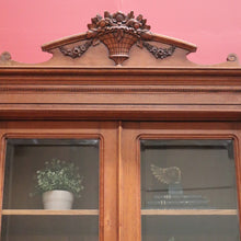 Load image into Gallery viewer, x SOLD Antique French Oak Bookcase, Bevelled Glass Door China Cabinet Display Cupboard B10865