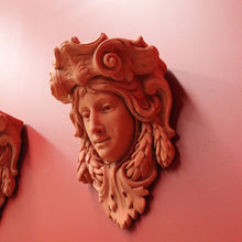 Load image into Gallery viewer, x SOLD Pair of Art Nouveau French Wall Consoles or Cornice Pieces, Female Wall Sconces. B9996