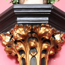 Load image into Gallery viewer, x SOLD Antique French Church Wall Sconce, Black and Gilt Wall Bracket, Statue Holder #1 B10462