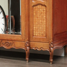 Load image into Gallery viewer, x SOLD Antique French Armoire 3 Door Wardrobe, Bevelled Mirror Door Linen 3 Keys B10301