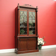 Load image into Gallery viewer, x SOLD Antique English Mahogany Bookcase, 2 Section Bookcase with Cabinet Below. B10383