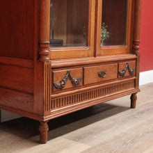 Load image into Gallery viewer, x SOLD Antique French Oak Bookcase, Bevelled Glass Door China Cabinet Display Cupboard B10865