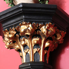 Load image into Gallery viewer, x SOLD Antique French Church Wall Sconce, Black and Gilt Wall Bracket, Statue Holder #1 B10462