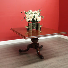 Load image into Gallery viewer, x SOLD Antique English Mahogany Dining Table Rectangular Pedestal Tilt Kitchen Table. B10272