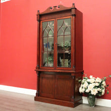 Load image into Gallery viewer, x SOLD Antique English Mahogany Bookcase, 2 Section Bookcase with Cabinet Below. B10383