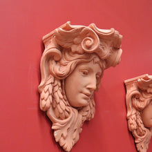 Load image into Gallery viewer, x SOLD Pair of Art Nouveau French Wall Consoles or Cornice Pieces, Female Wall Sconces. B9996