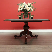 Load image into Gallery viewer, x SOLD Antique English Mahogany Dining Table Rectangular Pedestal Tilt Kitchen Table. B10272