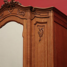Load image into Gallery viewer, x SOLD Antique French Armoire 3 Door Wardrobe, Bevelled Mirror Door Linen 3 Keys B10301
