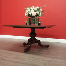 Load image into Gallery viewer, x SOLD Antique English Mahogany Dining Table Rectangular Pedestal Tilt Kitchen Table. B10272