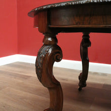 Load image into Gallery viewer, x SOLD Antique English Walnut 2 Leaf Extension Kitchen Dining Table - Telescopic Winder B11067