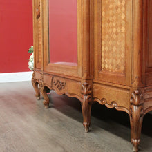 Load image into Gallery viewer, x SOLD Antique French Armoire 3 Door Wardrobe, Bevelled Mirror Door Linen 3 Keys B10301