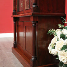 Load image into Gallery viewer, x SOLD Antique English Mahogany Bookcase, 2 Section Bookcase with Cabinet Below. B10383