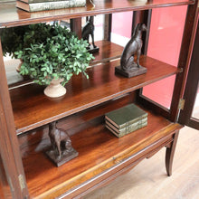 Load image into Gallery viewer, x SOLD Antique English Mahogany China Cabinet, Bookcase, 2 Door Hall Cabinet Cupboard B10994