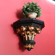 Load image into Gallery viewer, x SOLD Antique French Church Wall Sconce, Black and Gilt Wall Bracket, Statue Holder #1 B10462