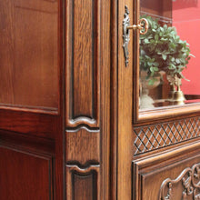Load image into Gallery viewer, x SOLD Antique French Oak Bookcase, Bevelled Glass Single Door Display or China Cabinet B10658