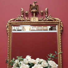 Load image into Gallery viewer, x SOLD Antique French Mirror, Gilt Timber Eagle Crested Bevelled Mirror, Floral Detail B11129
