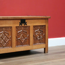 Load image into Gallery viewer, x SOLD Antique Vintage French Trunk, Church Theme Chest or Blanket Box, Toy Show Box B10631