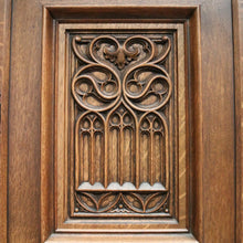Load image into Gallery viewer, x SOLD Antique Belgium Gothic Sideboard, Sacrament Cabinet, 3 Door Drawer Church Chest B10862