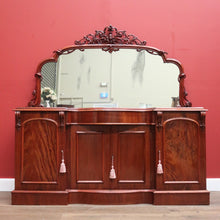 Load image into Gallery viewer, x SOLD Antique Australian Cedar Sideboard, Mirror Back Inverted Breakfront Sideboard B11096
