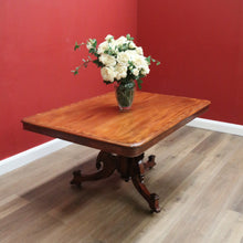 Load image into Gallery viewer, x SOLD Antique English Victorian Mahogany Supper Dining Table on Single Pedestal Tri Leg Base B10713