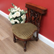 Load image into Gallery viewer, x SOLD Antique French Oak Carved Back Prayer hallway Chair, Kneeler,Church Prie Dieu B10693