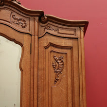 Load image into Gallery viewer, x SOLD Antique French Armoire 3 Door Wardrobe, Bevelled Mirror Door Linen 3 Keys B10301