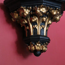 Load image into Gallery viewer, x SOLD Antique French Church Wall Sconce, Black and Gilt Wall Bracket, Statue Holder #1 B10462