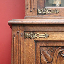 Load image into Gallery viewer, x SOLD Antique French China Cabinet, French Oak and Glass Display Cabinet Bookcase B10295
