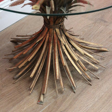 Load image into Gallery viewer, x SOLD Vintage Coco Chanel, Sheath of Wheat Glass Top Table, Coffee Table, Lamp Table B10578
