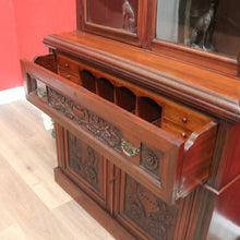 Load image into Gallery viewer, x SOLD Antique English Walnut Secretaire Bookcase, Antique Bookcase Bureau Desk B10999