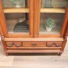 Load image into Gallery viewer, x SOLD Antique French Oak Bookcase, Bevelled Glass Door China Cabinet Display Cupboard B10865