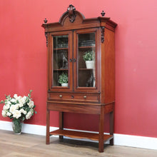 Load image into Gallery viewer, x SOLD Antique Walnut 2 Door China Cabinet, Hall Cupboard, Bookcase with Drawer to Base B10970