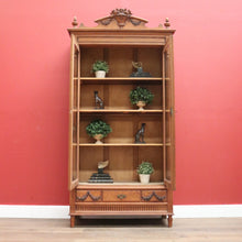 Load image into Gallery viewer, x SOLD Antique French Oak Bookcase, Bevelled Glass Door China Cabinet Display Cupboard B10865