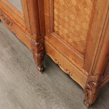 Load image into Gallery viewer, x SOLD Antique French Armoire 3 Door Wardrobe, Bevelled Mirror Door Linen 3 Keys B10301