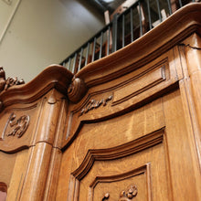 Load image into Gallery viewer, x SOLD Antique French Armoire 3 Door Wardrobe, Bevelled Mirror Door Linen 3 Keys B10301