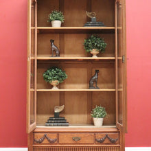 Load image into Gallery viewer, x SOLD Antique French Oak Bookcase, Bevelled Glass Door China Cabinet Display Cupboard B10865