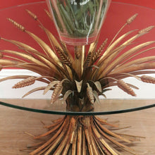 Load image into Gallery viewer, x SOLD Vintage Coco Chanel, Sheath of Wheat Glass Top Table, Coffee Table, Lamp Table B10578