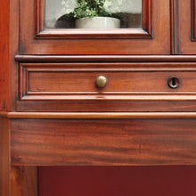 Load image into Gallery viewer, x SOLD Antique Walnut 2 Door China Cabinet, Hall Cupboard, Bookcase with Drawer to Base B10970