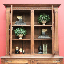 Load image into Gallery viewer, x SOLD Antique French China Cabinet, French Oak and Glass Display Cabinet Bookcase B10295