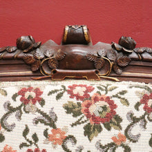 Load image into Gallery viewer, x SOLD Pair of Antique French Chairs, Armchairs, Walnut Gilt Frame Rust Amber Flowers B11187