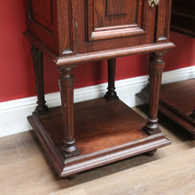 Load image into Gallery viewer, x SOLD A Pair of Antique French Oak Bedside Cabinet Side Table, Lamp Tables Marble Tops B11133