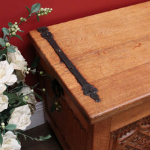Load image into Gallery viewer, x SOLD Antique Vintage French Trunk, Church Theme Chest or Blanket Box, Toy Show Box B10631
