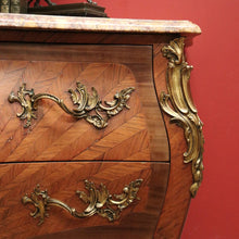 Load image into Gallery viewer, x SOLD Antique French Chest of Drawers, Marble Top Hall Table with 2 Sunray Drawers B11198