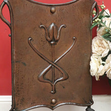 Load image into Gallery viewer, x SOLD Antique French Art Nouveau Fire Screen, Copper Fire Screen with Handles. B10390